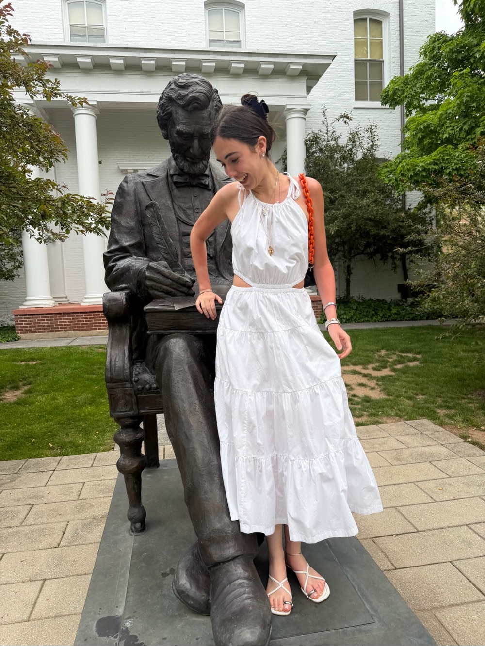 J. Crew White Halter Tiered Maxi Dress